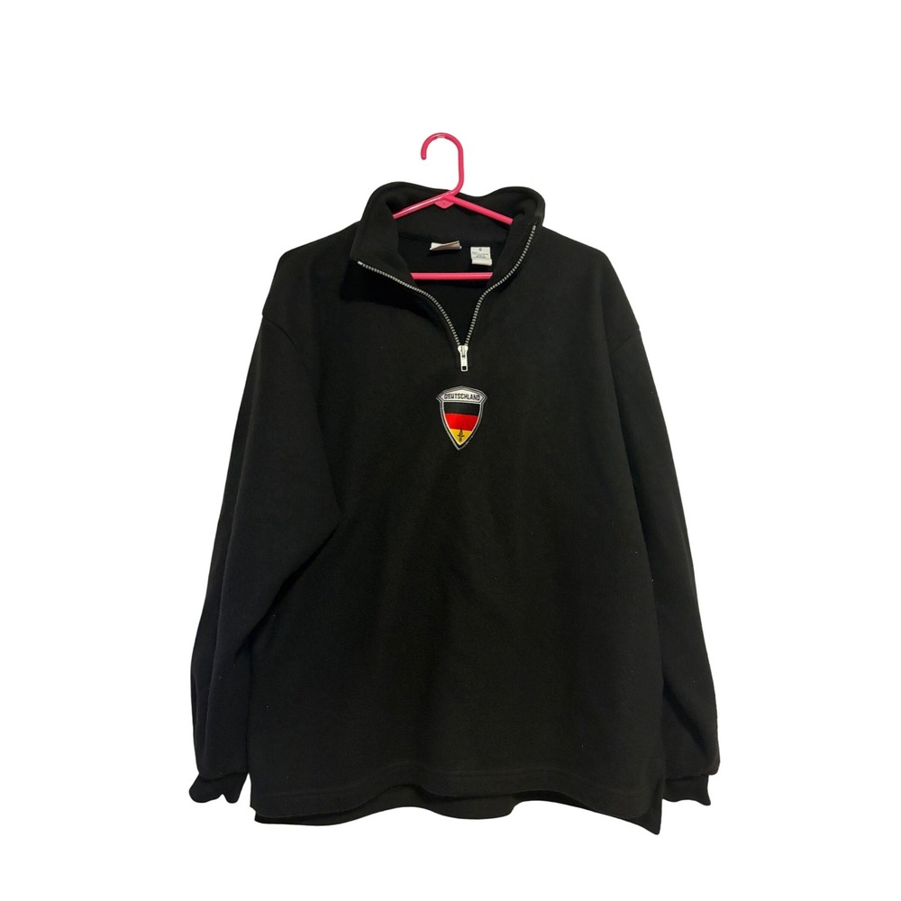 Fila‎ Fleece Pullover France 1998 World Cup Deutschland Black 1/4 Zip Small